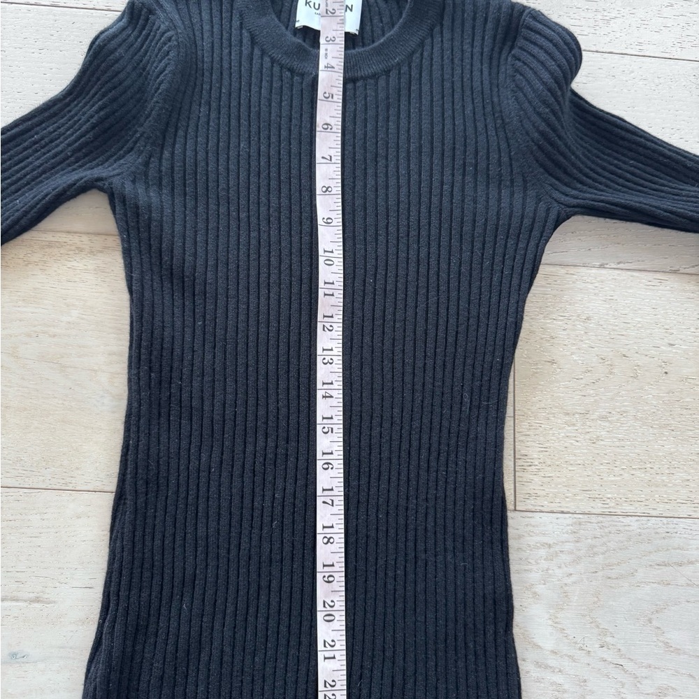 🇫🇷 Kujten Bibi 100% Cashmere black ribbed Knit long Sleeve Sweater pullover 2 - Picture 10 of 10